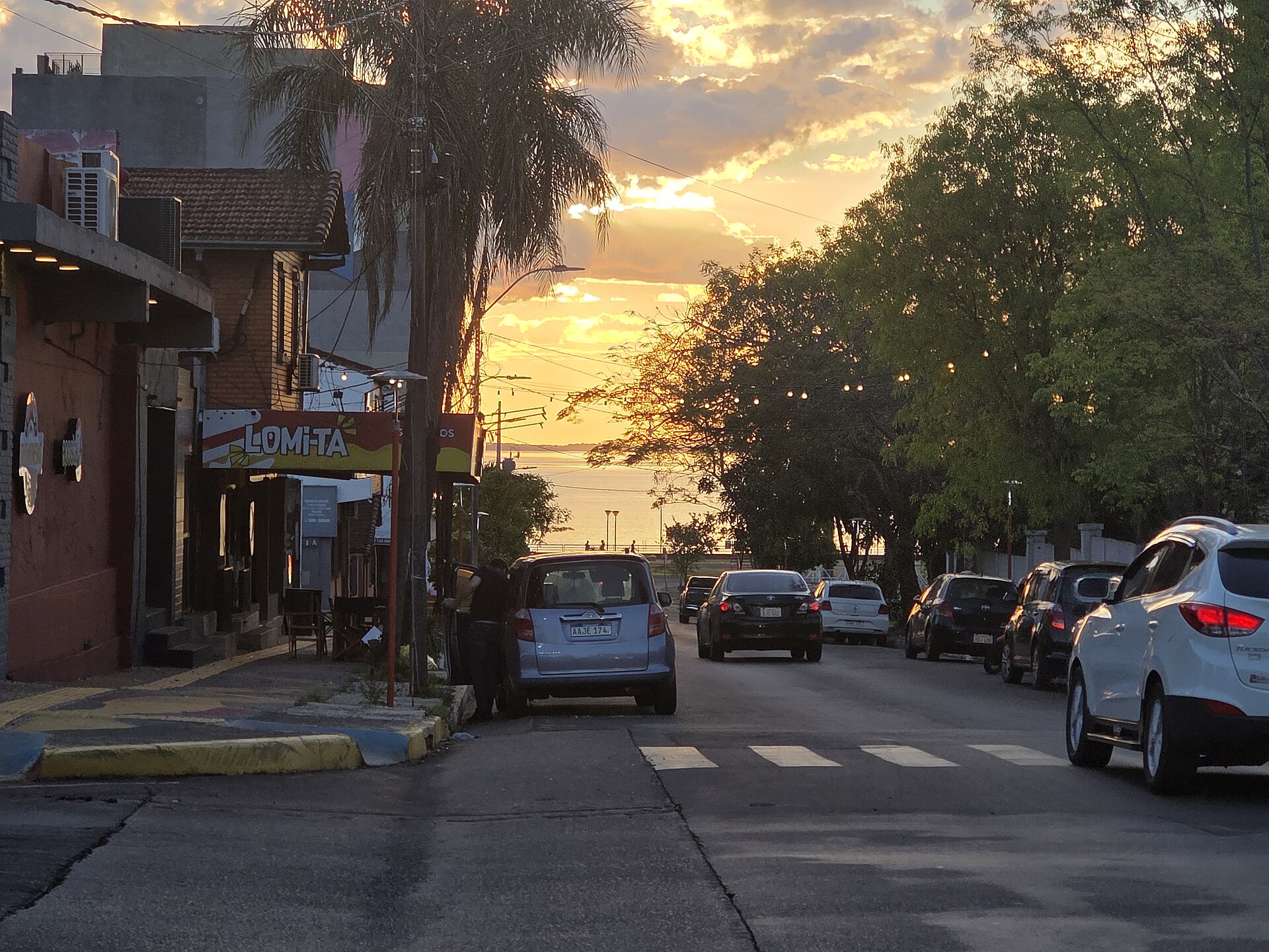 Costanera waterfront at sunset in Encarnación